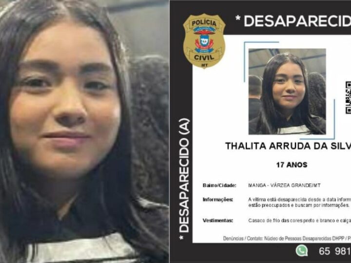 Adolescente de 17 anos está desaparecida há três dias em Várzea Grande