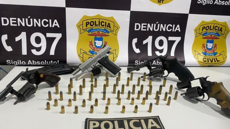 Integrantes de facções criminosas são presos com armas e munições em MT