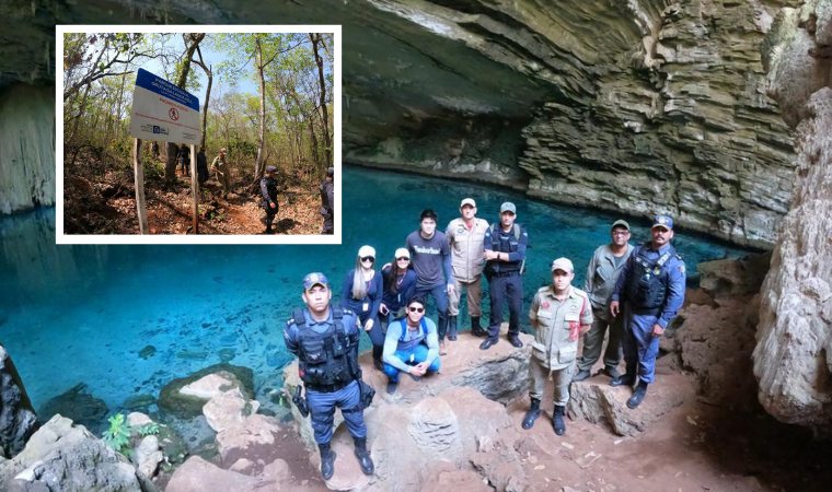 MP notifica agências e guias turísticos, e barra visitação clandestina à Gruta Lagoa Azul em Nobres