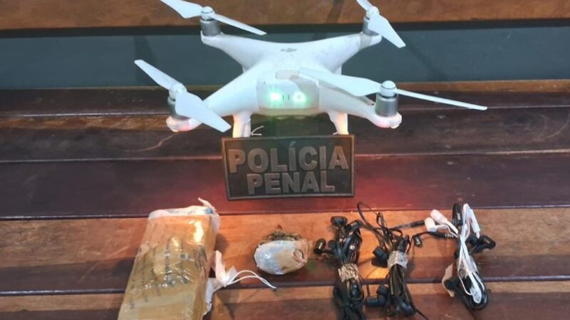 Drone com materiais ilícitos é apreendido por policiais penais na Penitenciária de Rondonópolis