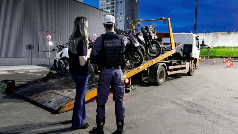 Operação da Sorp e PM apreende 12 motos com escapamentos adulterados